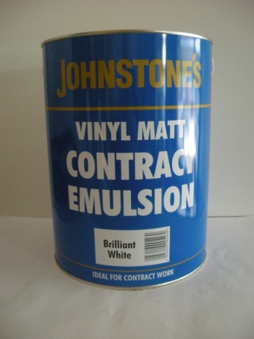 5 Litre White Johnstones Vinyl Matt Contract Emulsion Paint